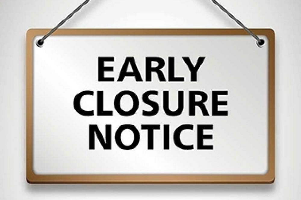 City Hall CLOSING at 2:30pm 10/27